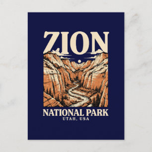 Postal Festiva Parque Nacional Zion Acantilados Rojos