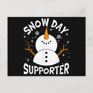 Postal Festiva Partidario del Día de Nieve Copo de Nieve Divertid