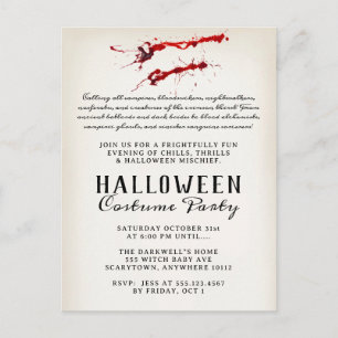 Postal Festiva Partido Halloween de la Sangre de Vampiro