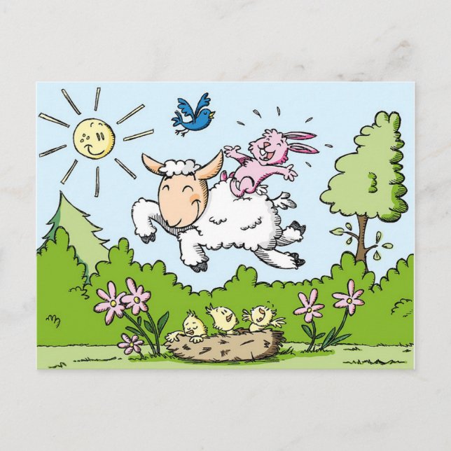 Postal Festiva Pascua (Anverso)