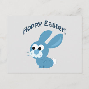 Postal Festiva ¡Pascua Adorable! Conejo azul