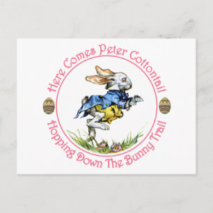 Postal Festiva Pascua - Aquí Viene Peter Cottontail