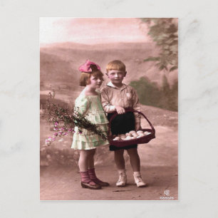 Postal Festiva Pascua de Vintage