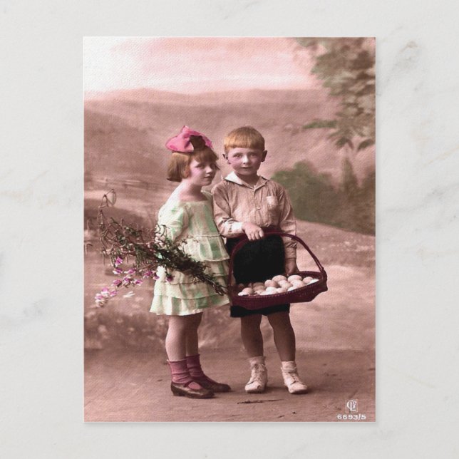 Postal Festiva Pascua de Vintage (Anverso)