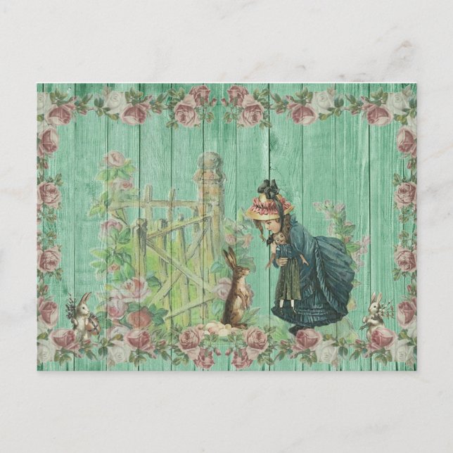 Postal Festiva Pascua de Vintage (Anverso)