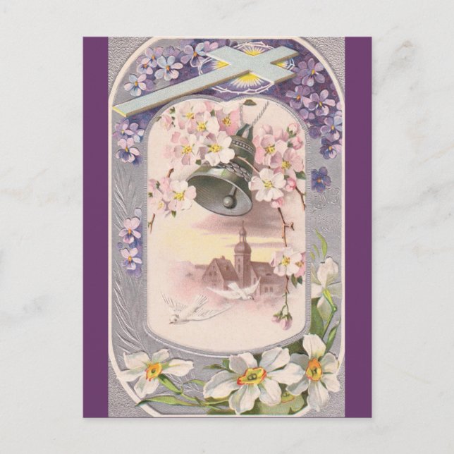 Postal Festiva Pascua de Vintage (Anverso)