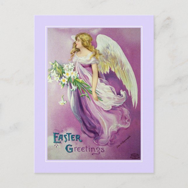 Postal Festiva Pascua de Vintage (Anverso)