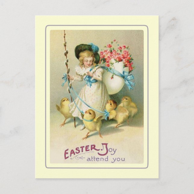 Postal Festiva Pascua de Vintage (Anverso)