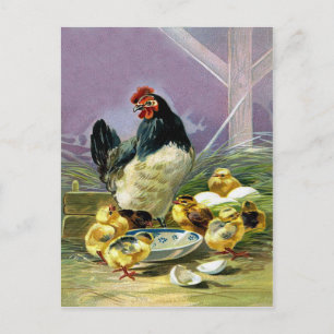 Postal Festiva Pascua de Vintage