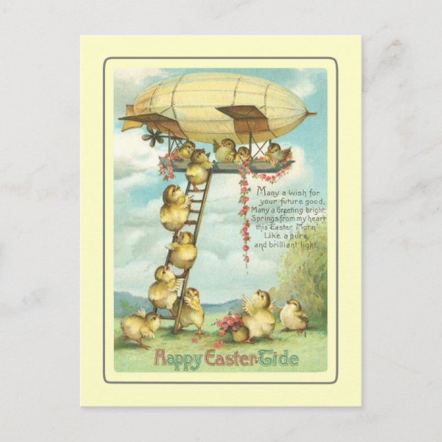 Postal Festiva Pascua de Vintage (Anverso)