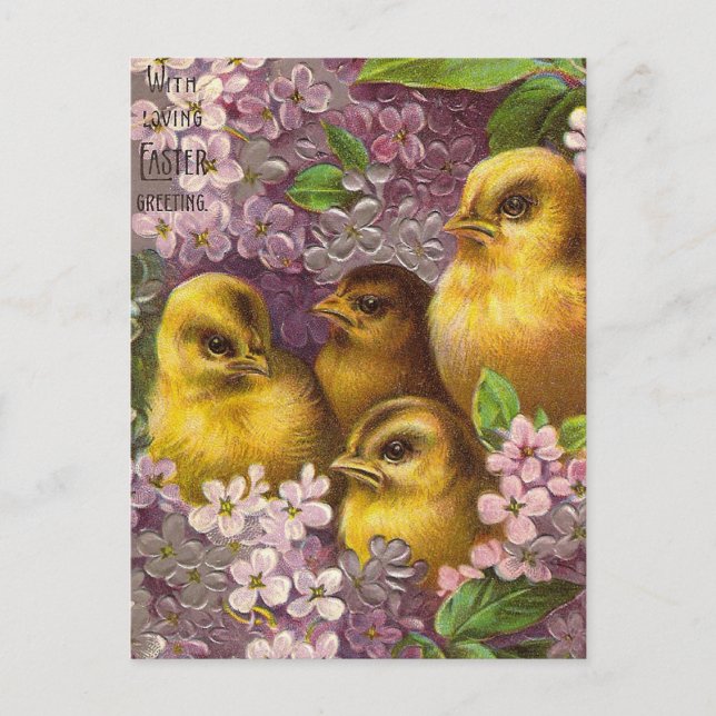 Postal Festiva Pascua de Vintage (Anverso)