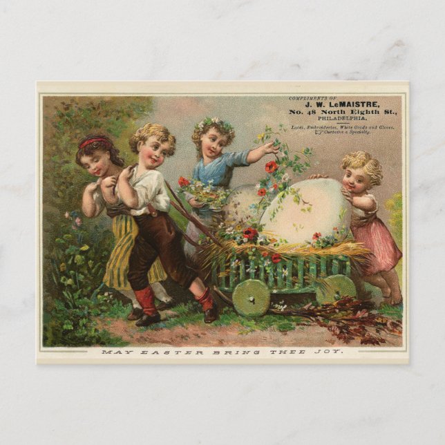 Postal Festiva Pascua de Vintage (Anverso)