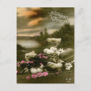 Postal Festiva Pascua de Vintage