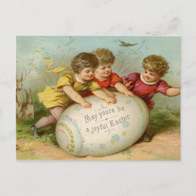 Postal Festiva Pascua de Vintage (Anverso)