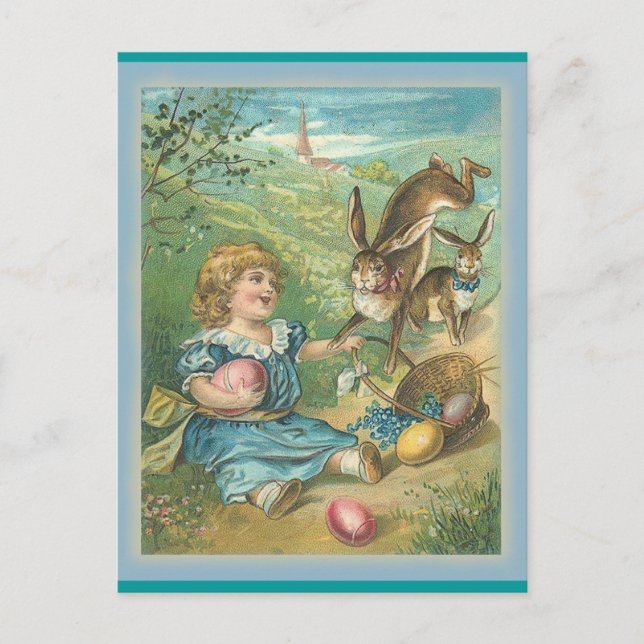 Postal Festiva Pascua de Vintage - Arte - Postcard (Anverso)