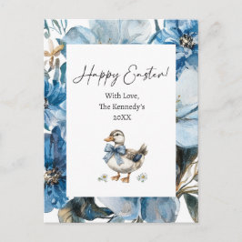 Postal Festiva Pascua del pato azul