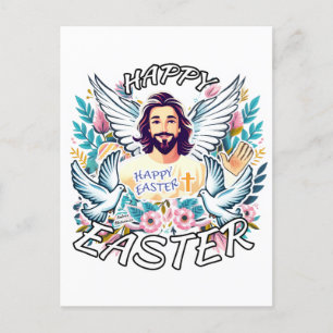 Postal Festiva Pascua feliz con Jesús