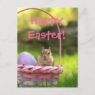 Postal Festiva Pascua feliz poco Chipmunk 2