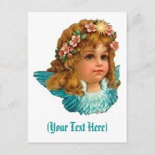 Postal Festiva Pascua Floral de Angel Vintage en Victoria