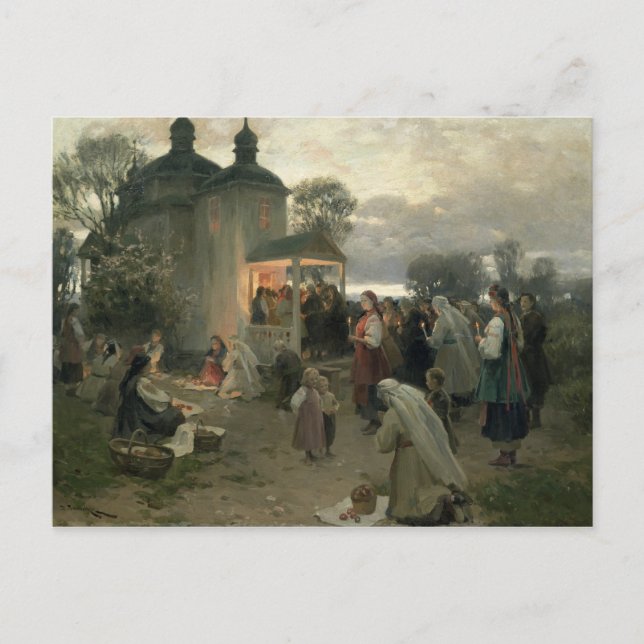 Postal Festiva Pascua Matins (Anverso)