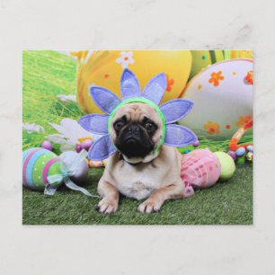 Postal Festiva Pascua - Pug - Louie