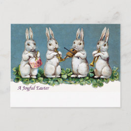 Postal Festiva Pascua Vintage del Cuarteto de Conejo