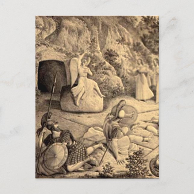 Postal Festiva Pascua y Domingo de Ramos Cruzan y Escenas (Anverso)