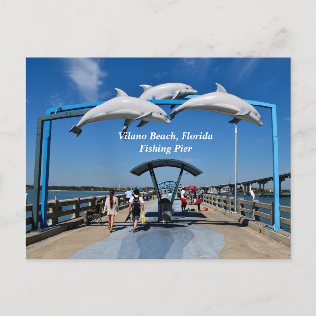 Postal Festiva Paseos de Vilano Beach Florida (Anverso)