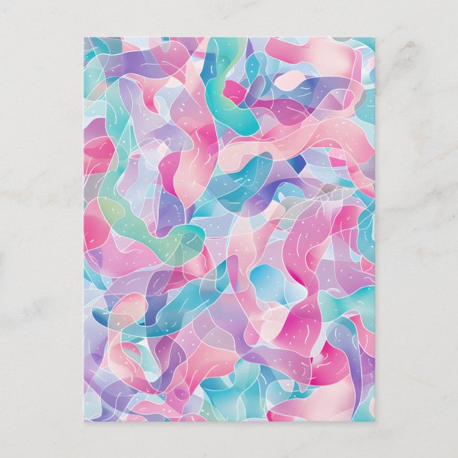 Postal Festiva Pastel Abstract Ribbon Pattern (Anverso)