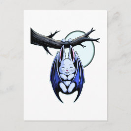 Postal Festiva Pastel Bat Bunny Spooky Cute Halloween