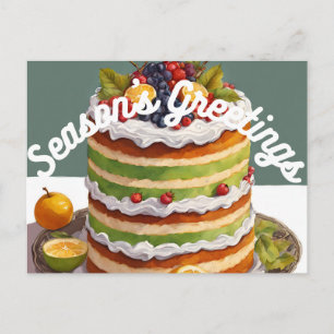 Postal Festiva Pastel de Frutas de Capas con Felicitaciones de Te