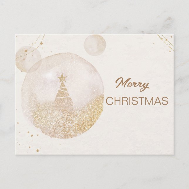 Postal Festiva Pastel Elegance de Año Nuevo con acuarela (Anverso)