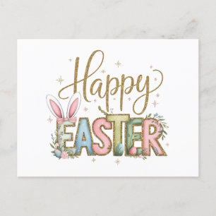 Postal Festiva Pastel Feliz Pascua