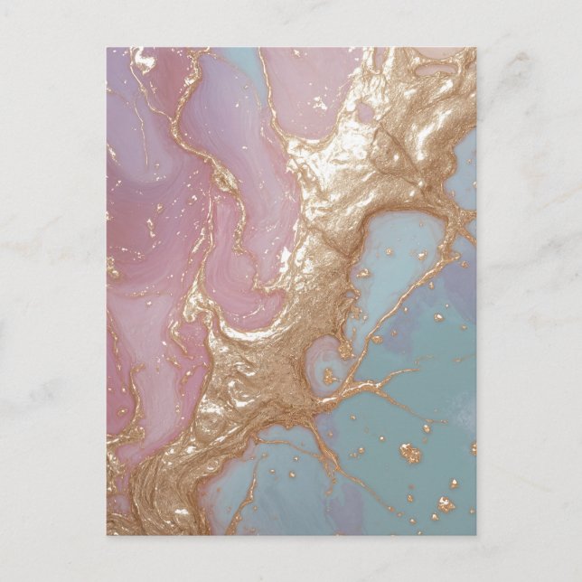 Postal Festiva Pastel Gold Marble (Anverso)