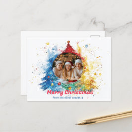 Postal Festiva Pastel Hues de la alegría de las fiestas