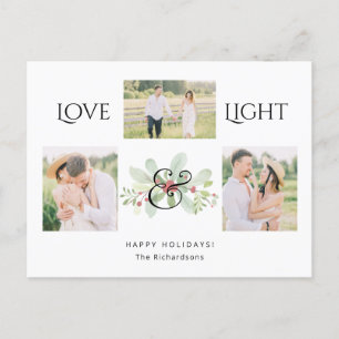 Postal Festiva Pastel Watercolor Navidades Floral 3-Photo