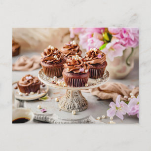 Postal Festiva Pasteles de chocolate deliciosos