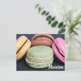 Postal Festiva Pasteles de Macaron para regalo dulce