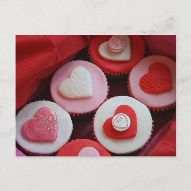 Postal Festiva Pasteles de San Valentín (Anverso)