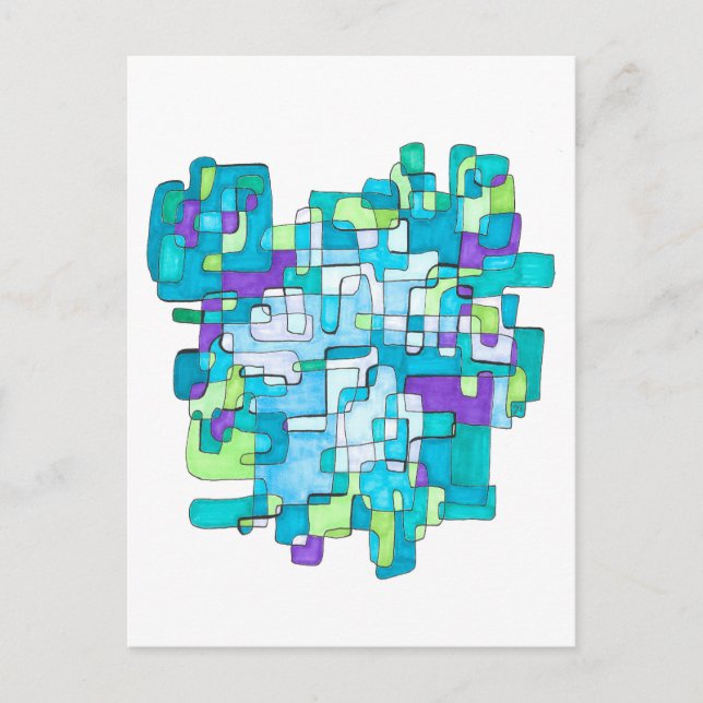 Postal Festiva Pastellfarbene Endlose Quadratische Gelassenheit  (Anverso)