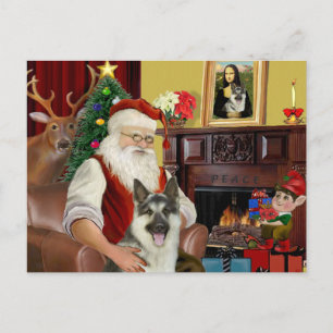 Postal Festiva Pastor alemán de Santa Claus. 9