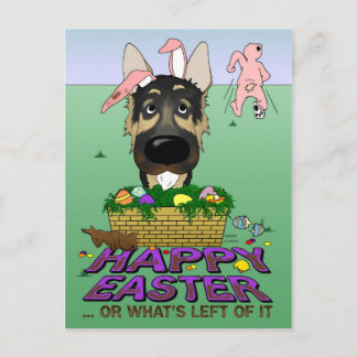Postal Festiva Pastor alemán feliz Pascua