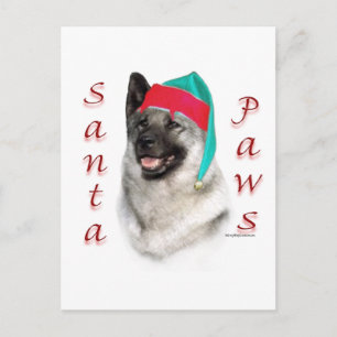 Postal Festiva Patas de Elkhound Santa del noruego