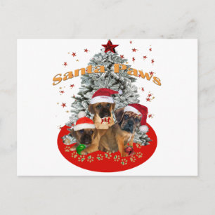 Postal Festiva Patas de Puggle Santa