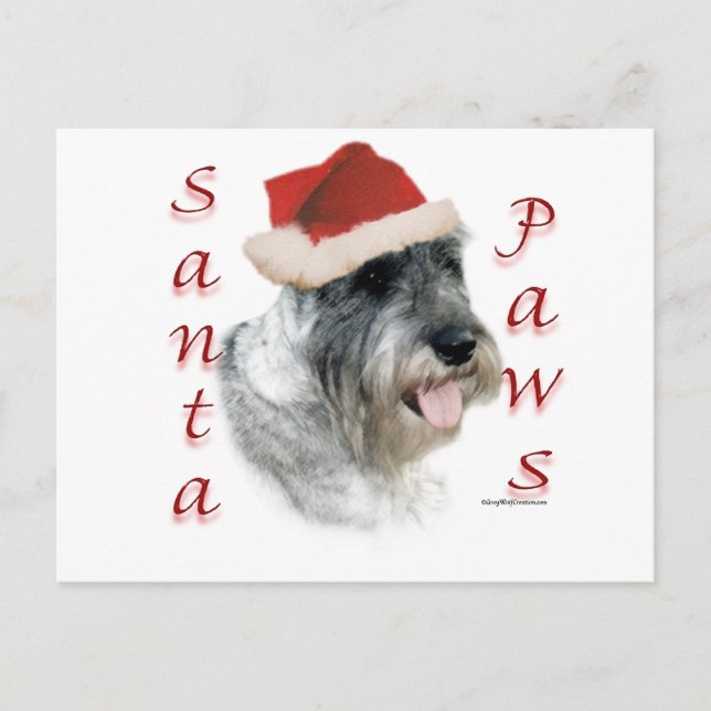 Postal Festiva Patas de Santa del Schnauzer estándar (Anverso)