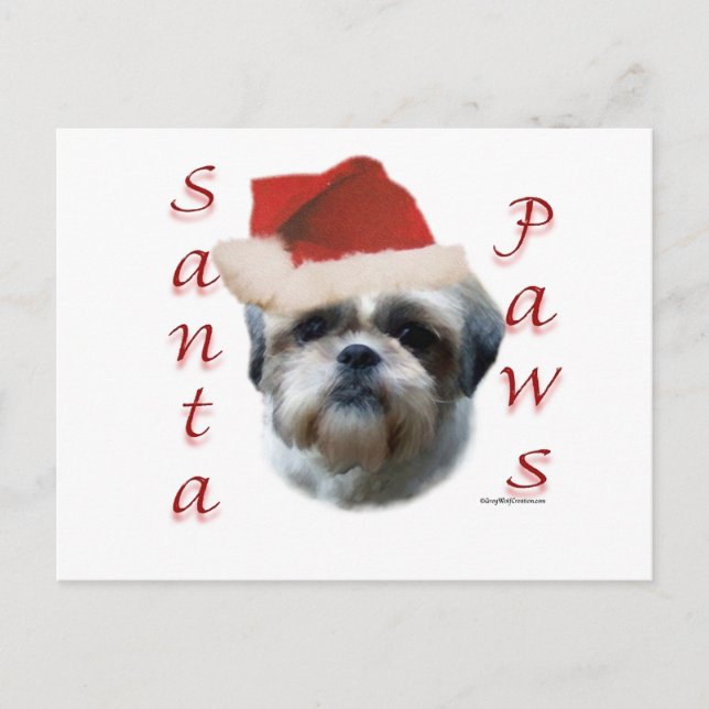 Postal Festiva Patas de Shih Tzu Santa (Anverso)