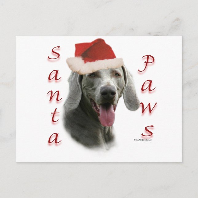 Postal Festiva Patas de Weimaraner Santa (Anverso)