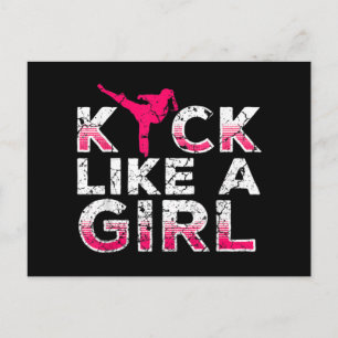 Postal Festiva Pateo Como Un Chica Karate Kickboxing