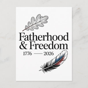 Postal Festiva Paternidad y Libertad 1776 - 2026 Día del Padre