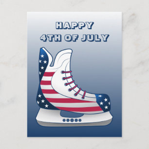 Postal Festiva Patines de hockey del 4 de julio